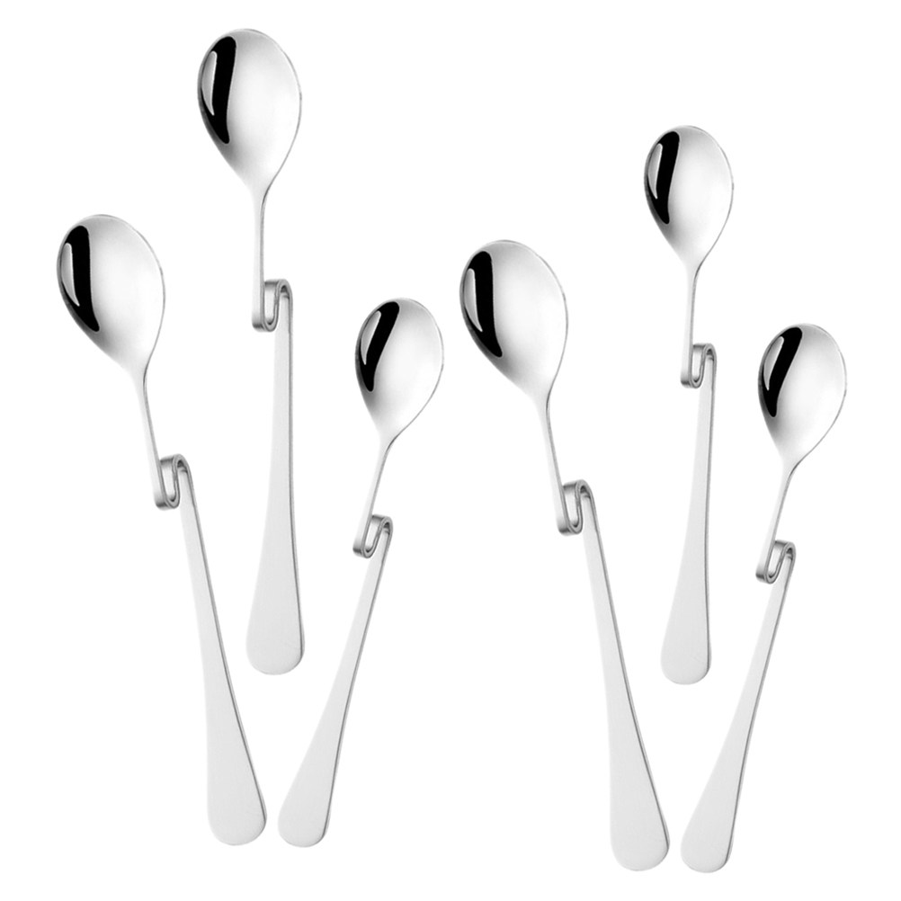 Bar Spoon Twisted - ช้อนกาแฟสแตนเลสทรงตัว S 6 ชิ้น ดีไซน์เกลียวแขวนสุดสร้างสรรค์ สำหรับคนกาแฟ