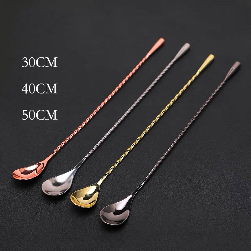 Bar Spoon Twisted - ช้อนคนค็อกเทลทรงหยดน้ำ ขนาด 30 ซม./40 ซม./50 ซม.