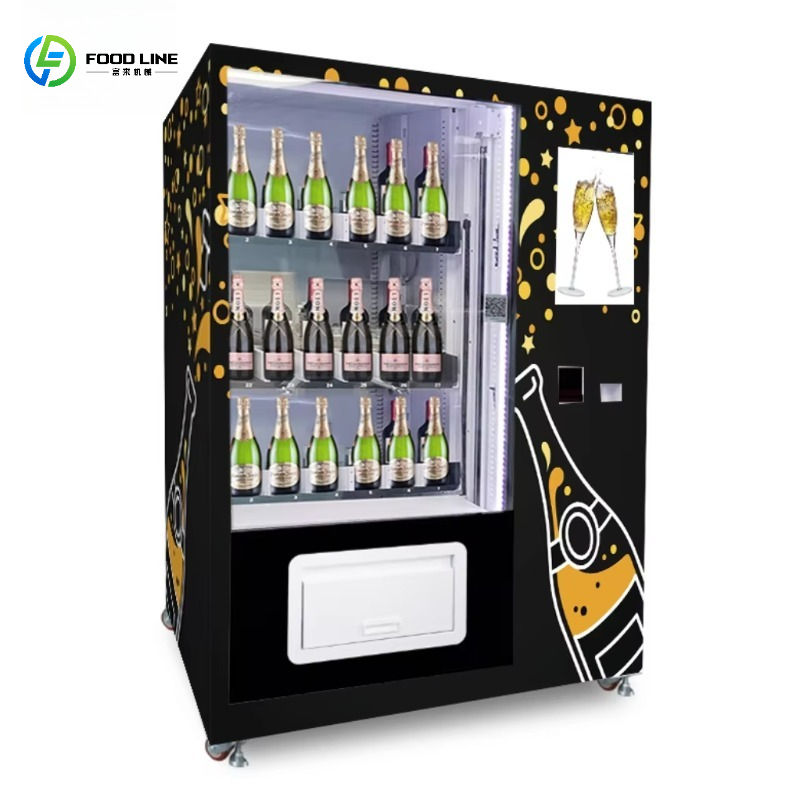 Wine Beer Usa - ตู้จำหน่ายเครื่องดื่มแบบกำหนดเองพร้อมระบบลิฟท์สำหรับไวไฟ ค็อกเทล แชมเปญ ไวน์ โซดา น้ำอัดลม