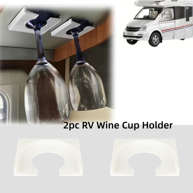 Wine & Beer Packages - ที่วางแก้วไวน์สำหรับรถบ้าน RV 2 ชิ้น พร้อมกาวในตัว ติดตั้งง่าย