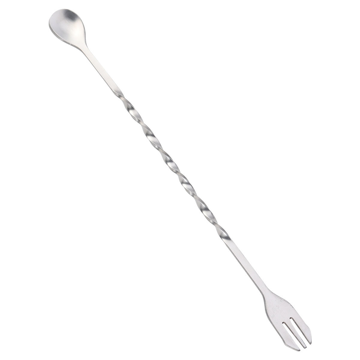 Bar Spoon Twisted - ไม้คนค็อกเทลสเตนเลสสตีล 304 ระดับมืออาชีพ ช้อนบิดเกลียว ช้อนผสม ช้อนส้อมสำหรับบาร์
