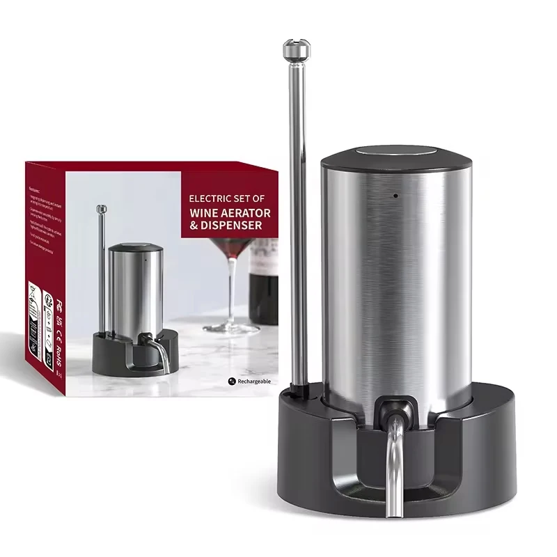Wine Aerator Pour - เครื่องเติมอากาศและเครื่องจ่ายไวน์ไฟฟ้าอัจฉริยะพร้อมฟังก์ชัน TYPE-C ชาร์จซ้ำได้-เครื่องมือทันสมัยสำหรับเทไวน์ที่สมบูรณ์แบบ
