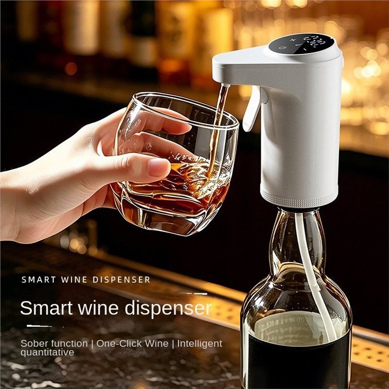 Wine Aerator Pour - [HOT!A34R】 เครื่องจ่ายไวน์ไฟฟ้าพร้อมเครื่องเติมอากาศ, เครื่องจ่ายไวน์อัตโนมัติพร้อมระบบควบคุมการเทปริมาณ 1-999 มล., สีแดง