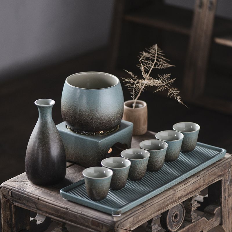 Wine Or Beer - ประณีต Sake Sakeware Sake แว่นตาชุดของขวัญจีนสีเหลืองไวน์อุ่น Scalding