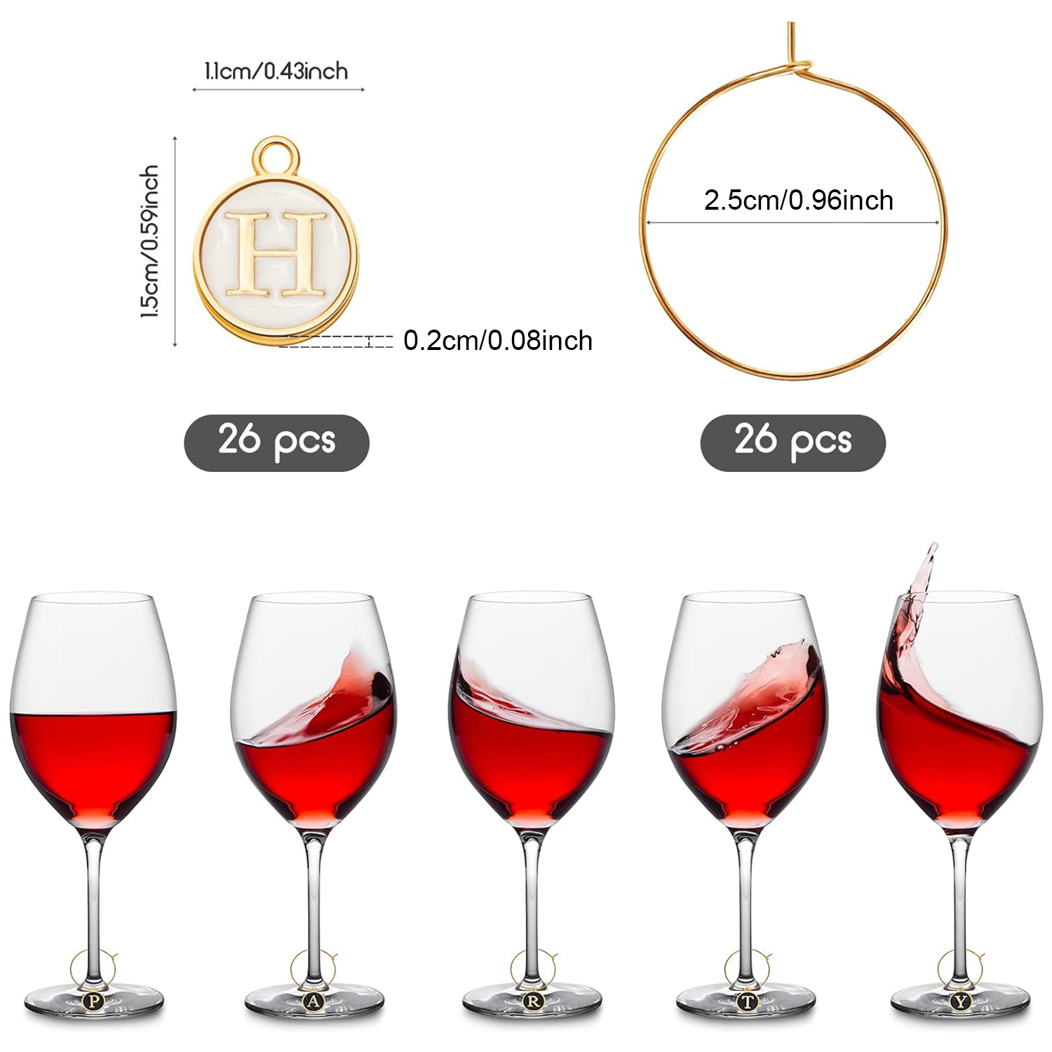 26 ชิ้นไวน์ Charms สำหรับ Stem - Wine Or Beer บทวิจารณ์และราคา