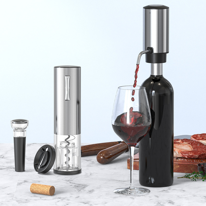 เครื่องเติมอากาศและจ่ายไวน์ไฟฟ - Wine Aerator Pour บทวิจารณ์และราคา