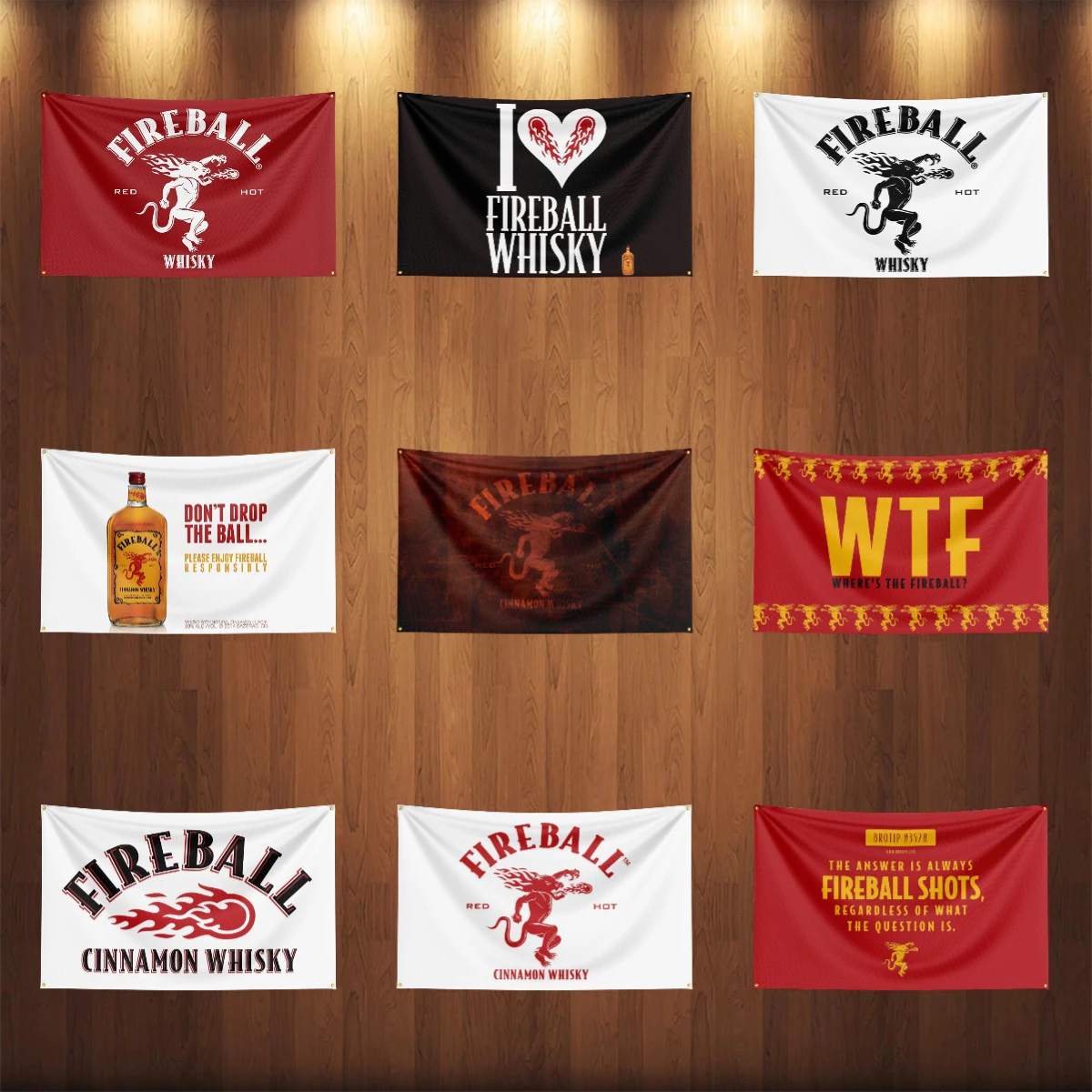 3 × 5ft วิสกี้-f-fireballs ธงโ - Wine Beer Rum บทวิจารณ์และราคา