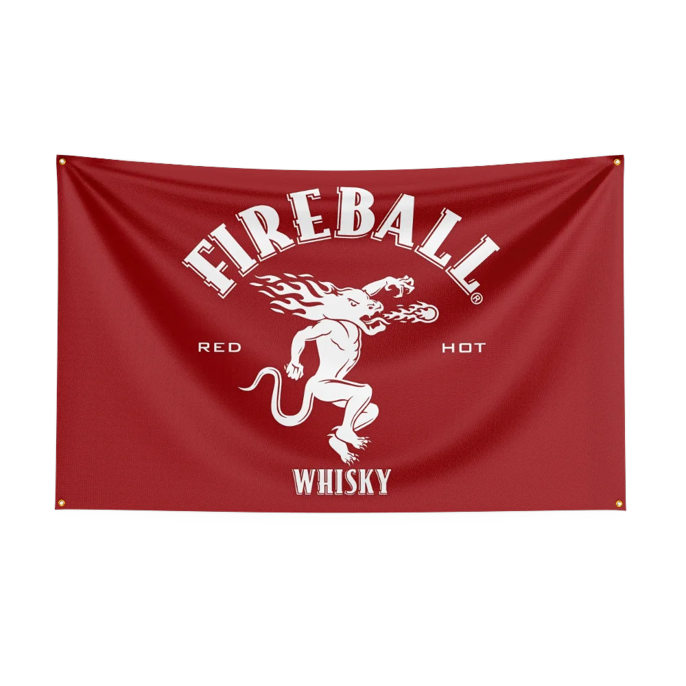 3 × 5ft วิสกี้-f-fireballs ธงโ - Wine Beer Rum บทวิจารณ์และราคา