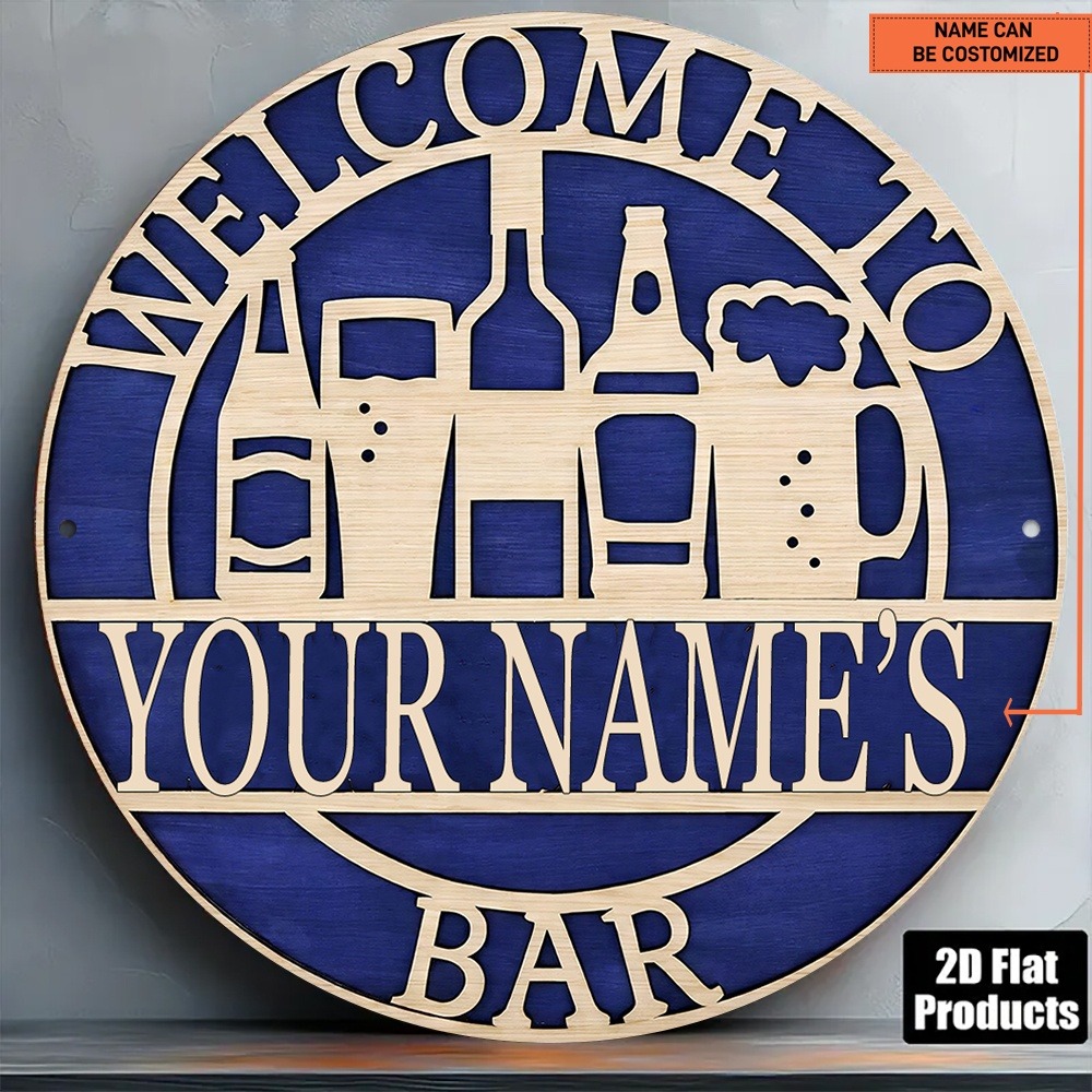 [2D Flat] ป้ายไม้ทรงกลมแบบเจาะ - Wine In Beer Name บทวิจารณ์และราคา