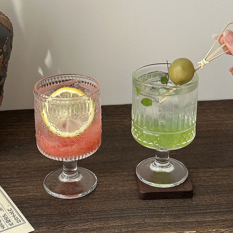 ชุดแก้วไวน์ลายนูนวินเทจ 4 ชิ้น - Wine Beer Mixed Drinks บทวิจารณ์และราคา